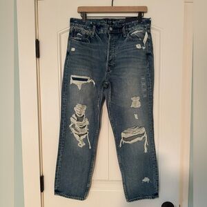 NWT Gap Distressed High Rise Cheeky Straight Jeans